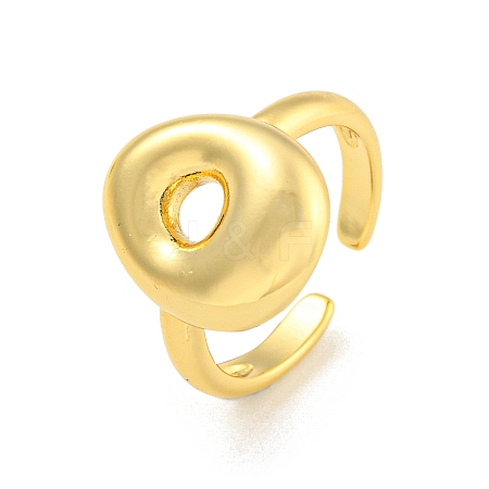 Brass Letter Open Cuff Rings for Women RJEW-G313-01O-G-1