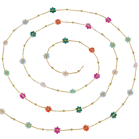 2.5M Brass Flower Link Chains CHC-PH0001-28-1