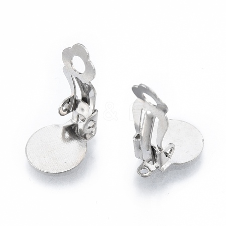 Non-Tarnish 304 Stainless Steel Clip-on Earring Findings STAS-N092-168P-1