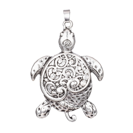 Antique Silver Plated Alloy Big Pendants ALRI-L046-M01-AS-1