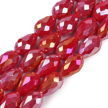 Opaque Solid Color Electroplate Glass Beads Strands EGLA-N013-P10mm-B07-1