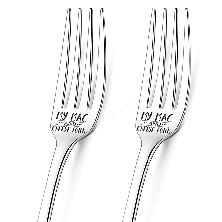 Globleland Word Pattern 304 Stainless Steel Fork AJEW-GL0001-17N-1