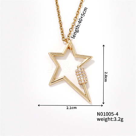 Chic Star Pendant Necklace with Colorful Hollow Design DO4005-4-1