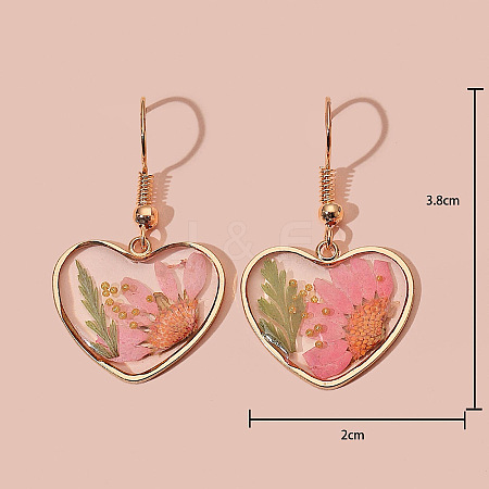 Heart Alloy Resin Dangle Earrings FS-WG72C44-02-1