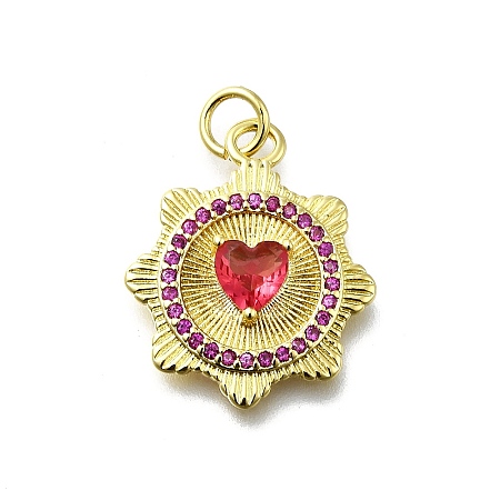 Brass Micro Pave Cubic Zirconia Pendants KK-K400-34G-1