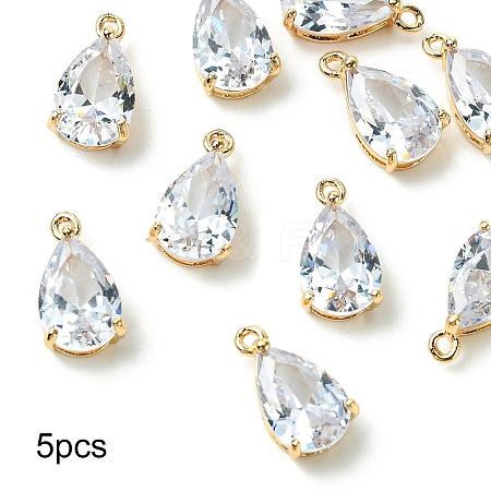 5Pcs Transparent Glass Charms GLAA-YW0004-41A-1