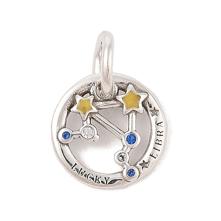 Luminous 925 Sterling Silver Rhinestone Constellation Charms STER-H114-01AS-010-1