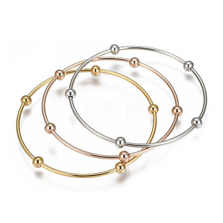 201 Stainless Steel Bangle Sets BJEW-O115-85-1-1