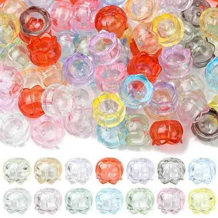100Pcs Luminous Transparent Acrylic Bead Caps TACR-CJ0001-76-1