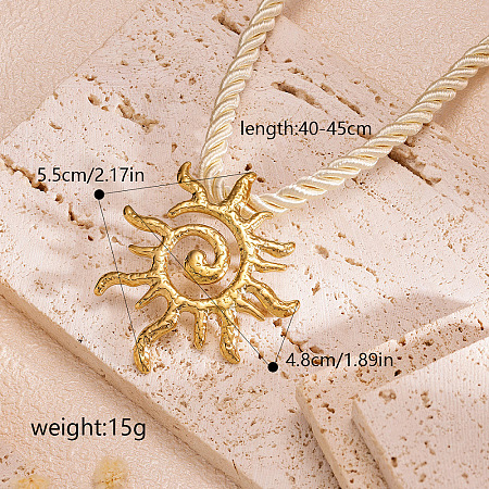 Ocean 304 Stainless Steel Pendant Twisted Acrylic Fiber Cord Necklaces for Women WG0C7DD-02-1