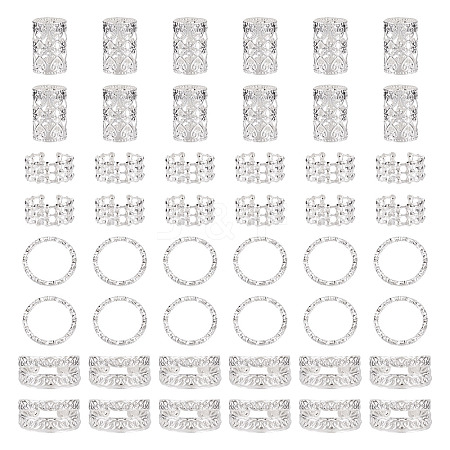 120Pcs 4 Styles Iron Dreadlocks Beads Hair Decoration FIND-TA0005-09S-1