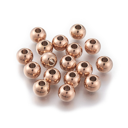 Ion Plating(IP) Round 304 Stainless Steel Beads LS-STAS-G130-8mm-63RG-1