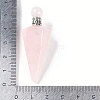 Natural Rose Quartz Faceted Cone Openable Perfume Bottle Big Pendants G-L524-18P-12-4