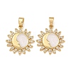 Brass Micro Pave Clear Cubic Zirconia Pendants CU-T001-09G-A-1