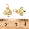 Rack Plating Brass Micro Pave Clear Cubic Zirconia Pendants KK-B093-25G-3