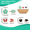 CHGCRAFT 90Pcs 3 Style Light Gold Alloy Enamel Pendants ENAM-CA0001-23-2