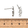 Sea Horse Brass Micro Pave Cubic Zirconia Ear Studs EJEW-D304-38P-3