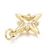 Brass Micro Pave Clear Cubic Zirconia Pendants ZIRC-O035-22-4