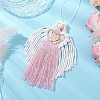 Handmade Macrame Cotton Angel Hanging Ornaments HJEW-JM02760-02-1