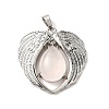 Natural Rose Quartz Teardrop Pendants KK-K331-02P-02-3