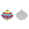 Rack Plating Alloy Enamel Pendants ENAM-N060-13P-1