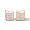 Rack Plating Brass Enamel Beads KK-B060-04G-04C-2