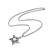 Alloy Star Pendant Necklace with 304 Stainless Steel Box Chains NJEW-C007-08AS-2