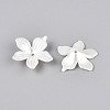 5-Petal ABS Plastic Imitation Pearl Acrylic Bead Caps OACR-ZX006-13-2