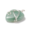 Natural Green Aventurine Pendants PALLOY-JF01663-02-2