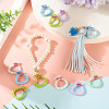 10Pcs 5 Colors Alloy Spring Gate Rings FIND-TA0008-59A-7
