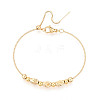 Adjustable Brass Beaded Slider Bracelets for Women BJEW-T022-23G-5