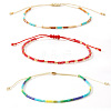 Bohemian Glass Seed Bead Rainbow Friendship Bracelets RZ3396-10-1