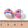 Natural Keshi Pearl with Cubic Zirconia Enamel Beads PEAR-G014-06A-3