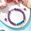 Natural Mixed Gemstone Beaded Braided Bracelets BJEW-JB11285-01-1