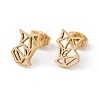 304 Stainless Steel Origami Fox Stud Earrings for Women EJEW-F286-03C-G-1