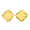 Ion Plating(IP) 304 Stainless Steel Square Stud Earrings EJEW-D281-07G-1