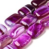 Natural Striped Agate/Banded Agate Beads Strands G-B137-B01-01H-1
