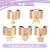 5Pcs 5 Styles Stainless Steel Adjustable Cuff Rings RJEW-AR0001-05-2