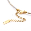 Natural Shell Letter Pendant Necklaces NJEW-JN03349-04-3