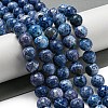 Faceted Natural Fire Crackle Agate Beads Strands G-F447-12mm-J07-2