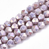 Electroplate Opaque Glass Beads Strands EGLA-T019-05R-1