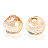 UV Plating Rainbow Iridescent Acrylic Beads X-OACR-G012-04B-2