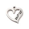 Non-Tarnish Mother's Day Theme 304 Stainless Steel Pendants STAS-E171-03P-03-1