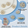 6Pcs Alloy Rhinestone 1-Hole Shank Buttons BUTT-FG0001-42D-4
