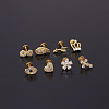 Brass Micro Pave Clear Cubic Zirconia Cartilage Earrings WGF4DCF-13-2