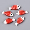 Hand Painted Fish Shaped Porcelain Beads PORC-N013-06C-1