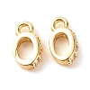 Brass Micro Pave Clear Cubic Zirconia Charms ZIRC-P094-11G-RS-2