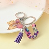Resin Letter & Acrylic Butterfly Charms Keychain KEYC-YW00001-21-1