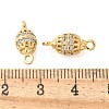 Brass Micro Pave Cubic Zirconia Connector Charms KK-U056-25G-3