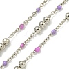 Brass Enamel Round Beaded Link Chain CHC-G022-07P-20-1